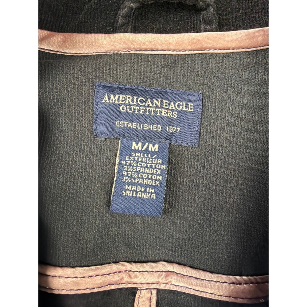 American Eagle Vintage Y2K Corduroy Blazer Jacket Black Womens Medium RN 54485 - Picture 3 of 7